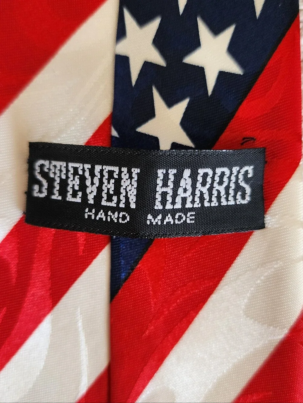 Steven Harris Handmade American Flag Patriotic Stars & Stripes Men's Necktie